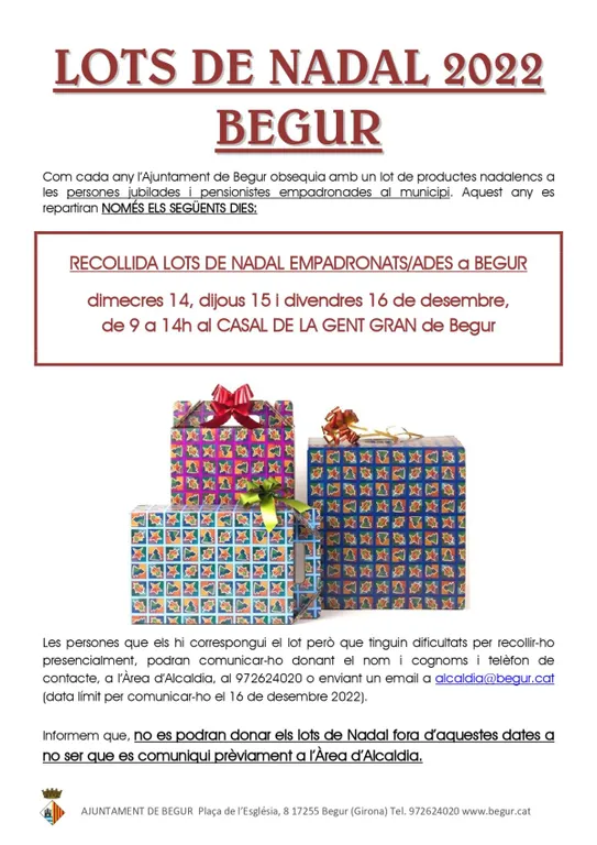 Repartiment dels lots de Nadal a Begur i Esclanyà 2022
