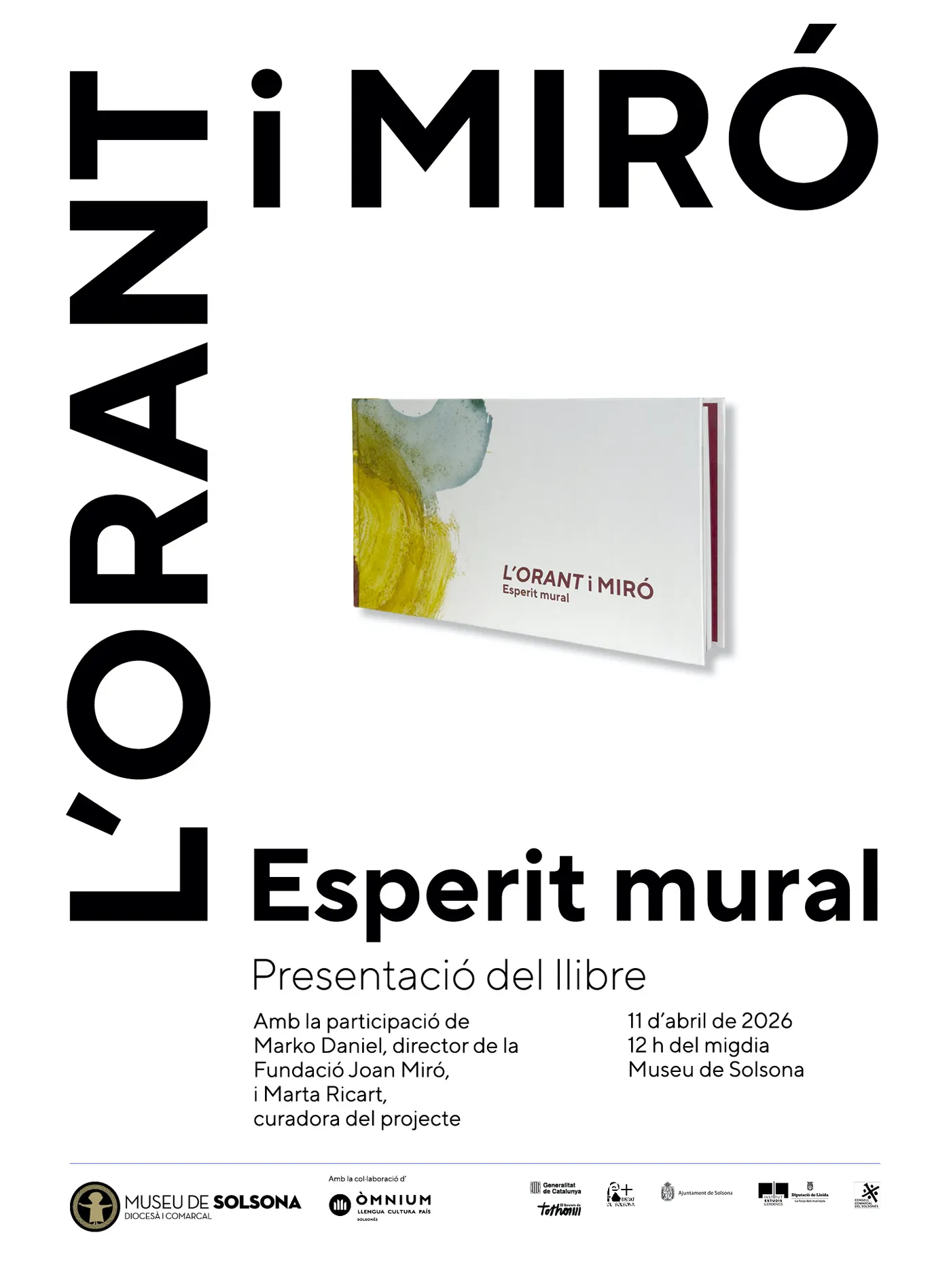 El Museu de Solsona presenta aquest dissabte el llibre de l’exposició “L’Orant i Miró. Esperit Mural”