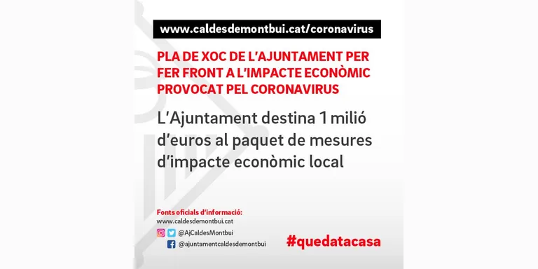 l'Ajuntament de Caldes està estudiant noves formes per a l'activació del pla de mesures urgents per pal·liar l'afectació econòmica local de la crisi sanitària