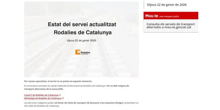 Els trens de Rodalies i Regionals segueixen sense circular aquest dijous