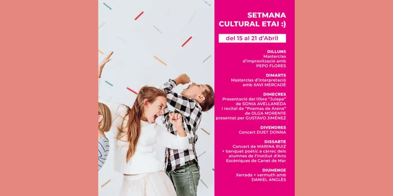 L'escola de Teatre de Pineda fa la Setmana Cultural amb actors, masterclass, poesia, concerts i xerrades