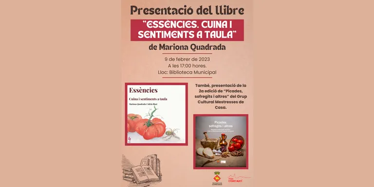 La presentació del llibre "Essències. Cuina i sentiments a taula" es farà el 9 de febrer