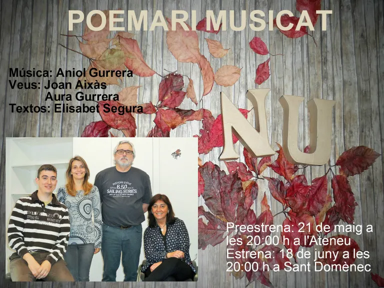 Preestrena de l'adaptació musical del poemari 'Nu', d'Elisabet Segura