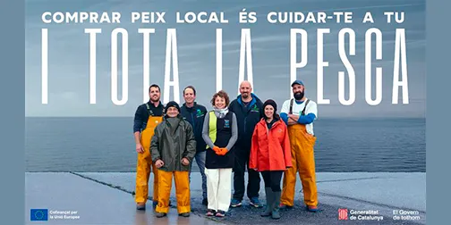 '...i tota la pesca', l'anunci que reconeix el paper del sector pesquer, s'ha gravat al Port d'Arenys