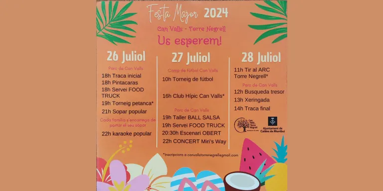 Aquest divendres comencen les activitats de la Festa de Barri de Can Valls i Torre Negrell
