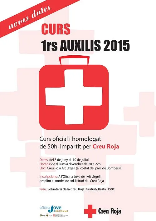 Obertes les inscripcions per a un curs de primers auxilis de la Creu Roja a la Seu