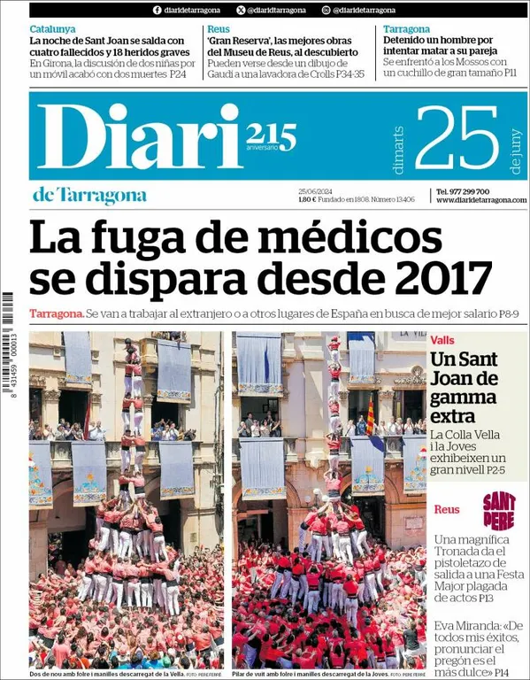 Cop d'ull als diaris d'aquest dimarts 25 de juny