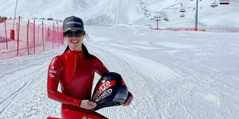 La cerdana Marta Visa bat el rècord estatal d'esquí de velocitat