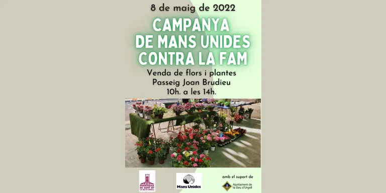 Venda de flors i plantes a la Seu d'Urgell a favor de la campanya contra la fam de Mans Unides