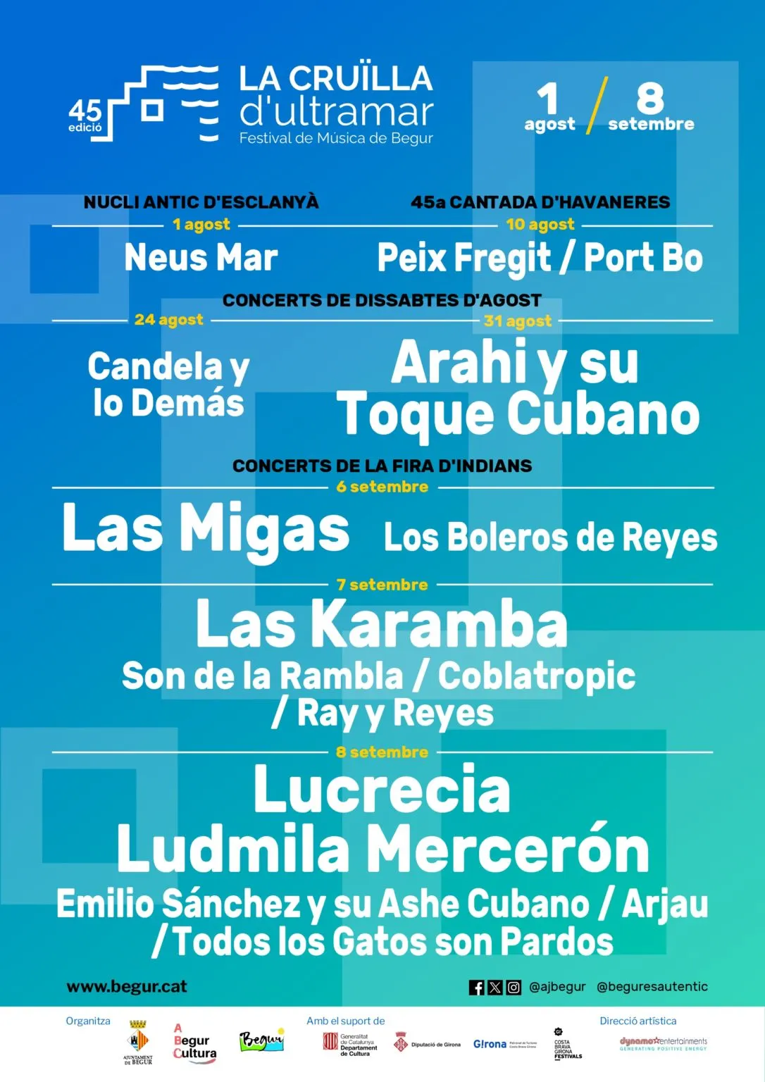 45è Festival de Música de Begur, quinze concerts gratuïts de l’1 d’agost al 8 de setembre!