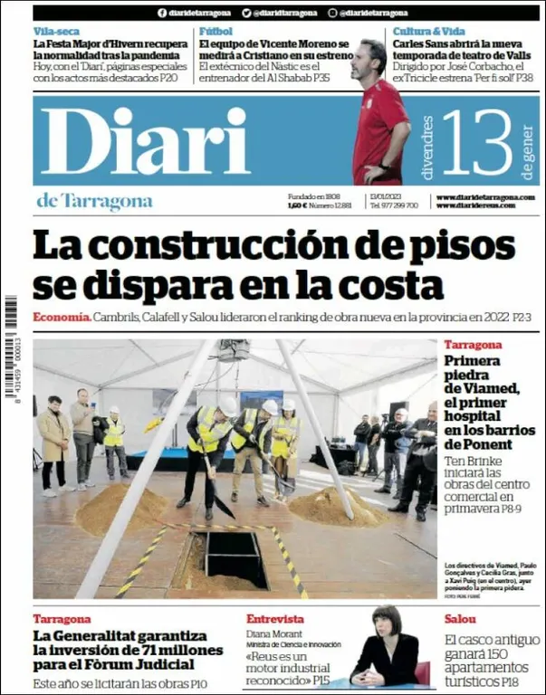 Consulta les portades dels diaris d'aquest 13 de gener