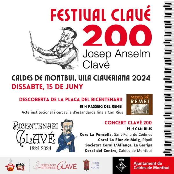 Caldes celebrarà aquest dissabte els 200 anys del naixement de Clavé
