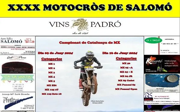 El Moto Club Salomó acull el Campionat de Catalunya de Motocròs-Grans aquest diumenge
