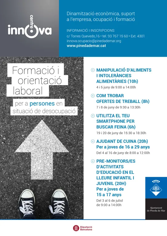 El Centre Innova de Pineda impartirà cursos de formació i orientació laboral per a persones en atur