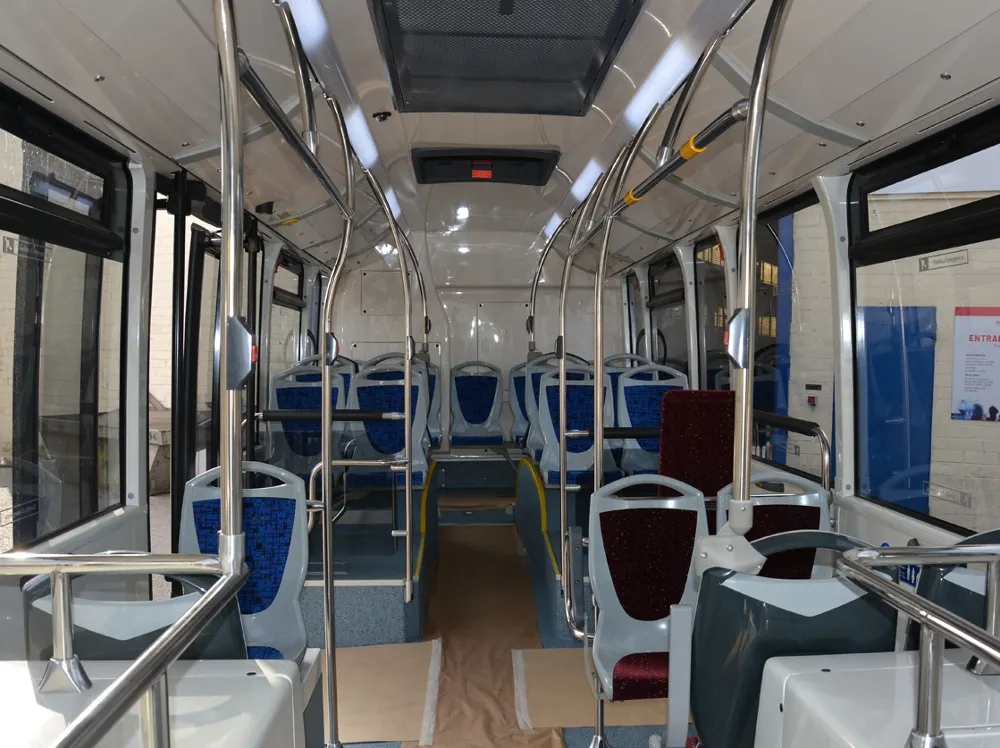 Interior del nou vehicle de la flota d'autobusos. 