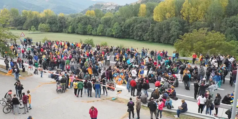 Manifestació i concentració a l'N-145 a la Seu d'Urgell en el marc de la vaga general