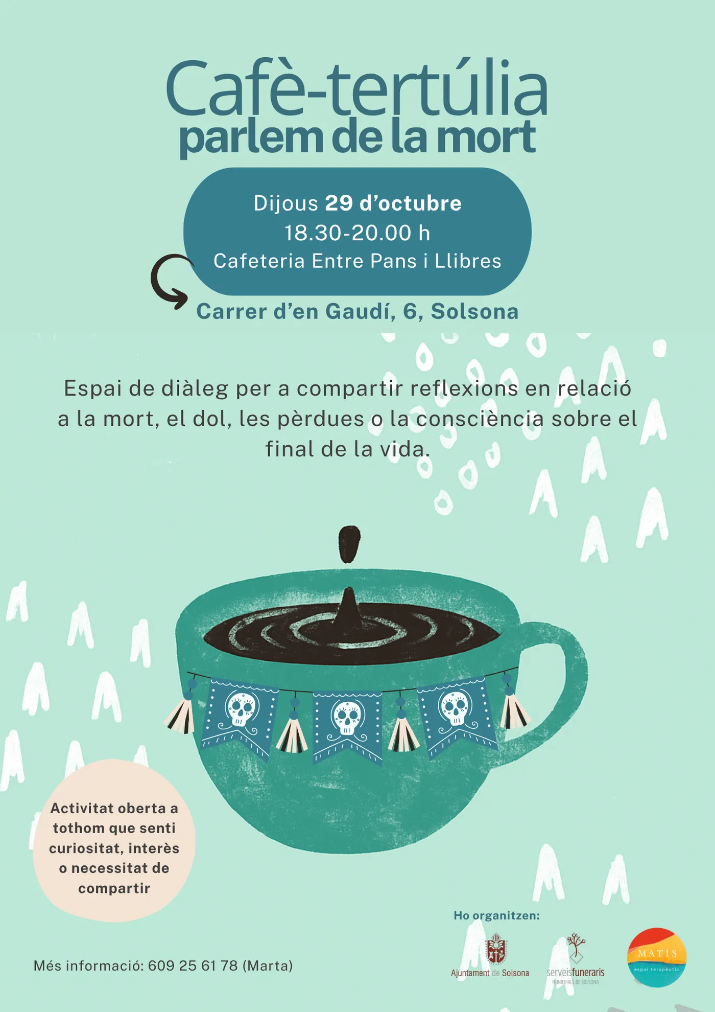 El Servei d’Acompanyament al Dol de Solsona organitza un cafè-tertúlia per parlar de la mort