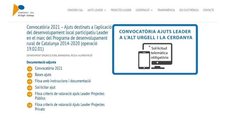 El Departament d'Acció Climàtica destina enguany 7,6 milions d'euros a la diversificació econòmica de les zones rurals Leader
