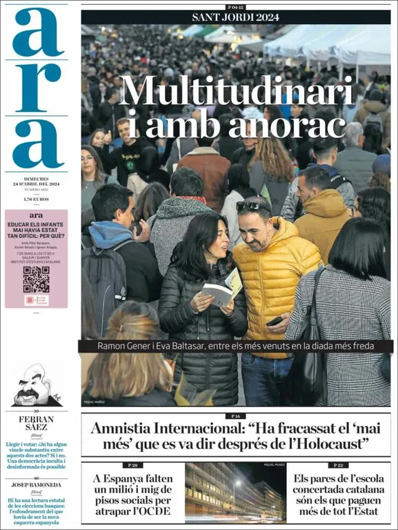 Cop d'ull als diaris d'aquest dimecres 24 d'abril