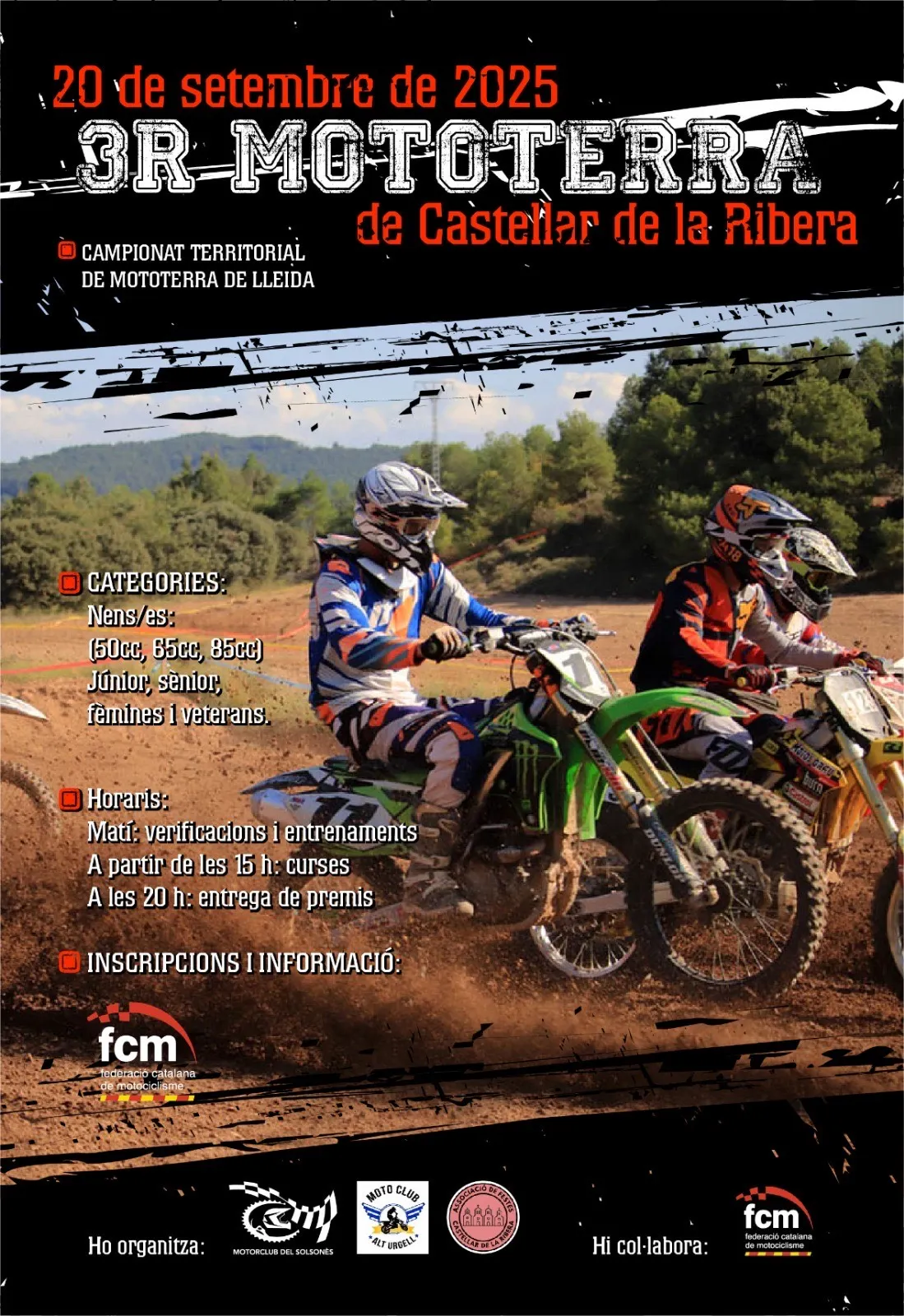 54 pilots competiran demà, dissabte al tercer Mototerra de Castellar de la Ribera