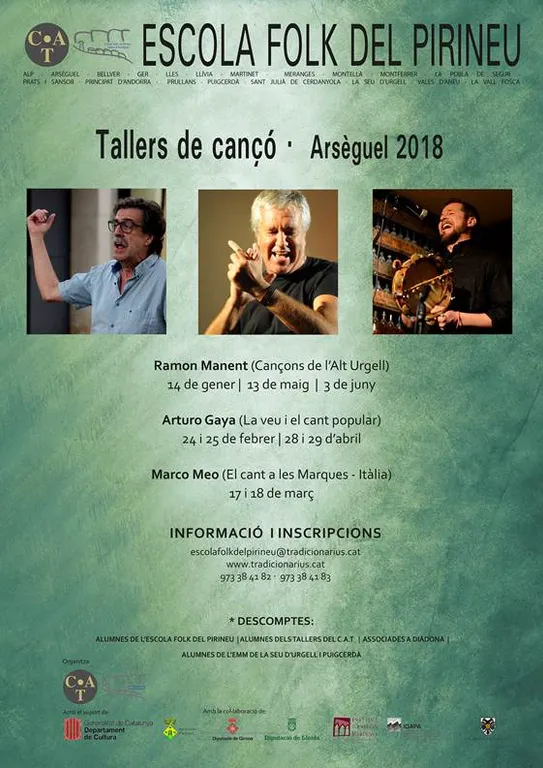 L'Escola Folk del Pirineu programa tres nous tallers de cançó tradicional