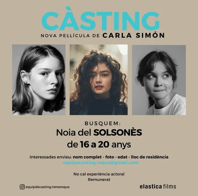 <strong>Carla Simón busca noies joves del Solsonès per a la seva propera pel·lícula</strong>