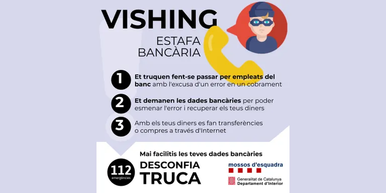 Els Mossos alerten d'estafes telefòniques fent-se passar per entitats bancàries