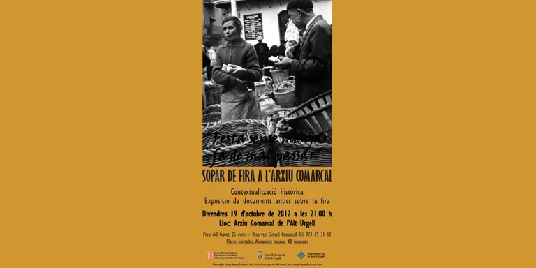 Inscripcions obertes per al Sopar de Fira de l'Arxiu Comarcal de l'Alt Urgell
