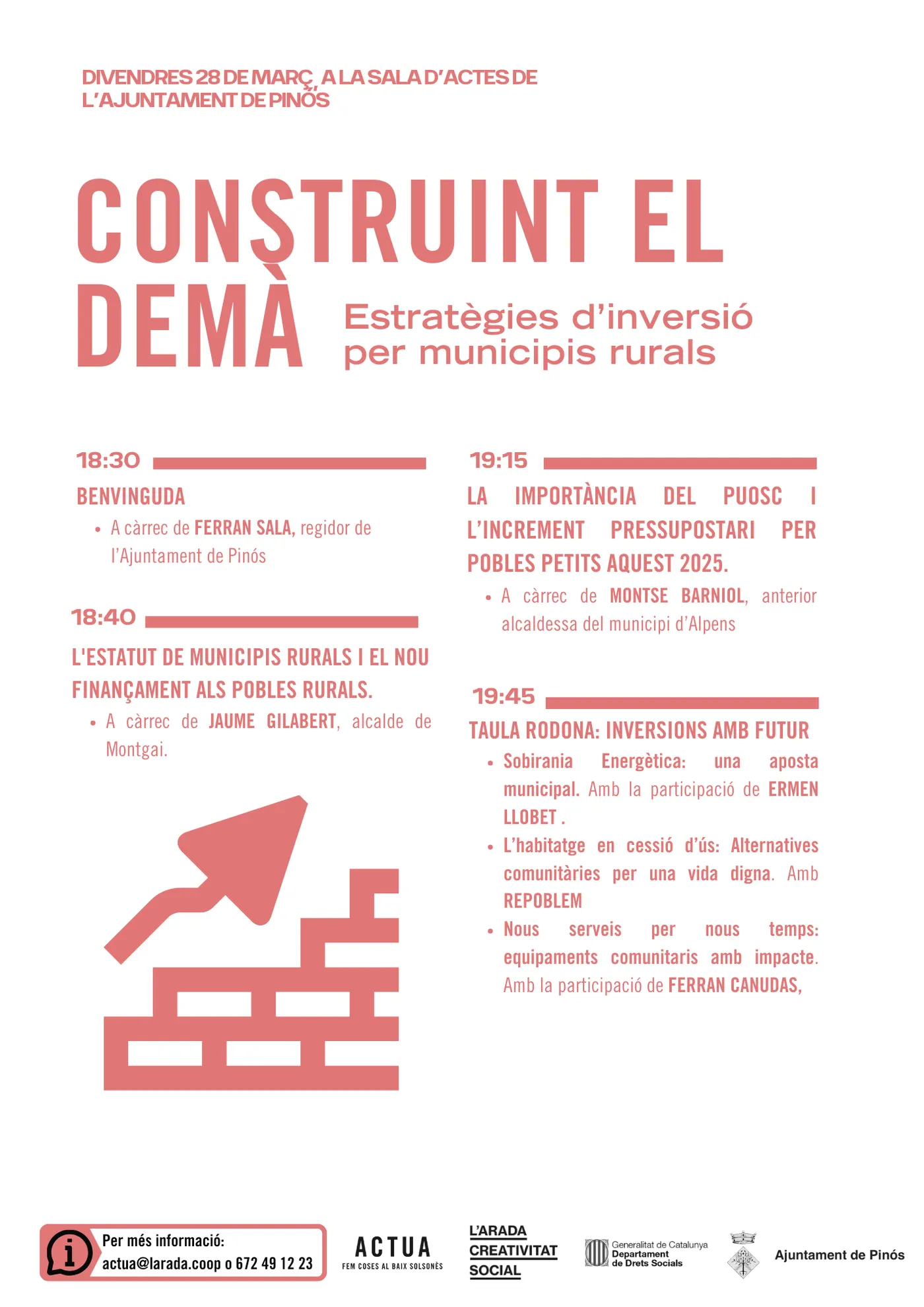L'Actua de l'Arada organitza una jornada sobre compra pública responsable i finançament a la ruralitat