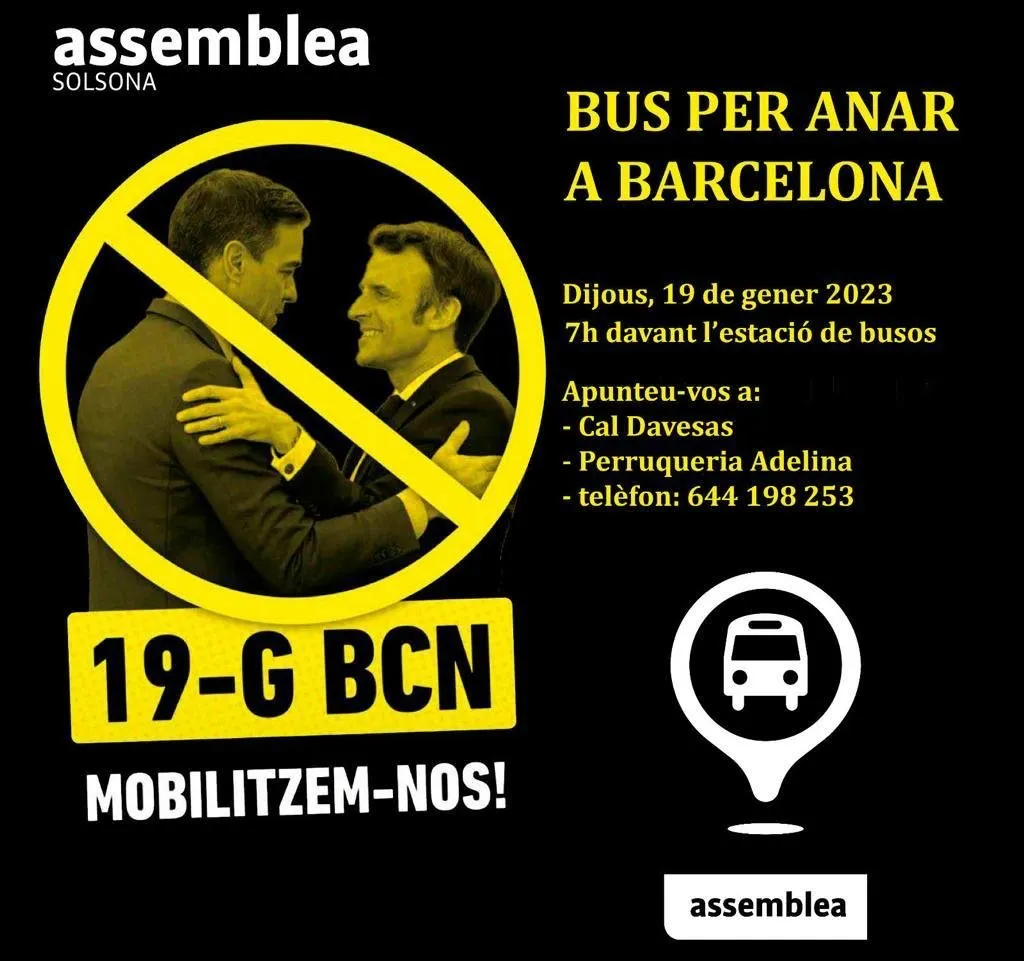 <strong>La delegació solsonina de l'ANC organitza un bus per anar a la mobilització de Barcelona contra la cimera hispano-francesa</strong>