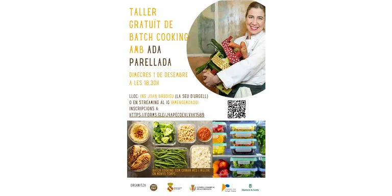 La cuinera Ada Parellada impartirà un taller gratuït de 'batchcooking' a la Seu d’Urgell