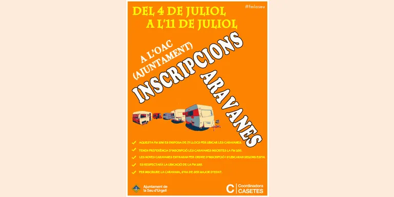 Obertes les inscripcions per instal·lar les caravanes de la Festa Major de la Seu