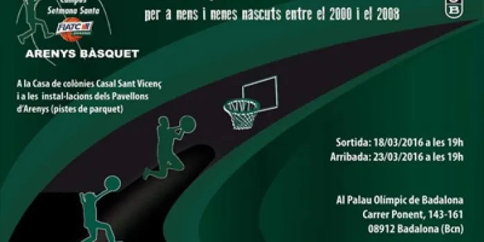 El campus del Club Joventut Badalona i l'Arenys Bà squet es farà a la nostra vila
