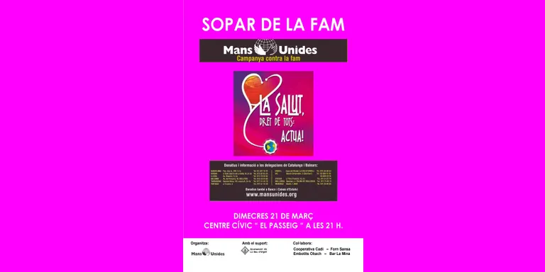 Mans Unides de la Seu organitza un any més el Sopar de la Fam