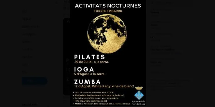Torredembarra programa activitats esportives nocturnes a la platja