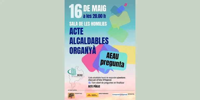 L'AEAU organitza un acte amb els alcaldables d'Organyà