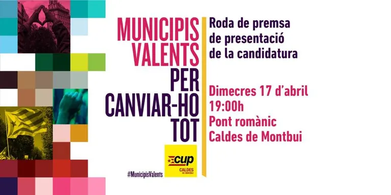 La CUP Caldes de Montbui presentarà demà la seva candidatura. Serà a les 19h de la tarda al Pont Romànic de Caldes