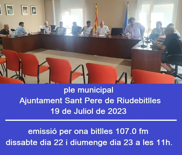Emissió per antena del Ple municipal del dia 19-07-2023