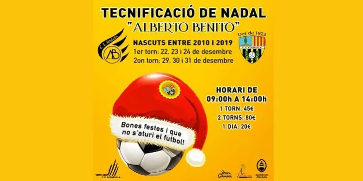 El CE Altafulla organitza la Tecnificació de Nadal Alberto Benito durant les festes