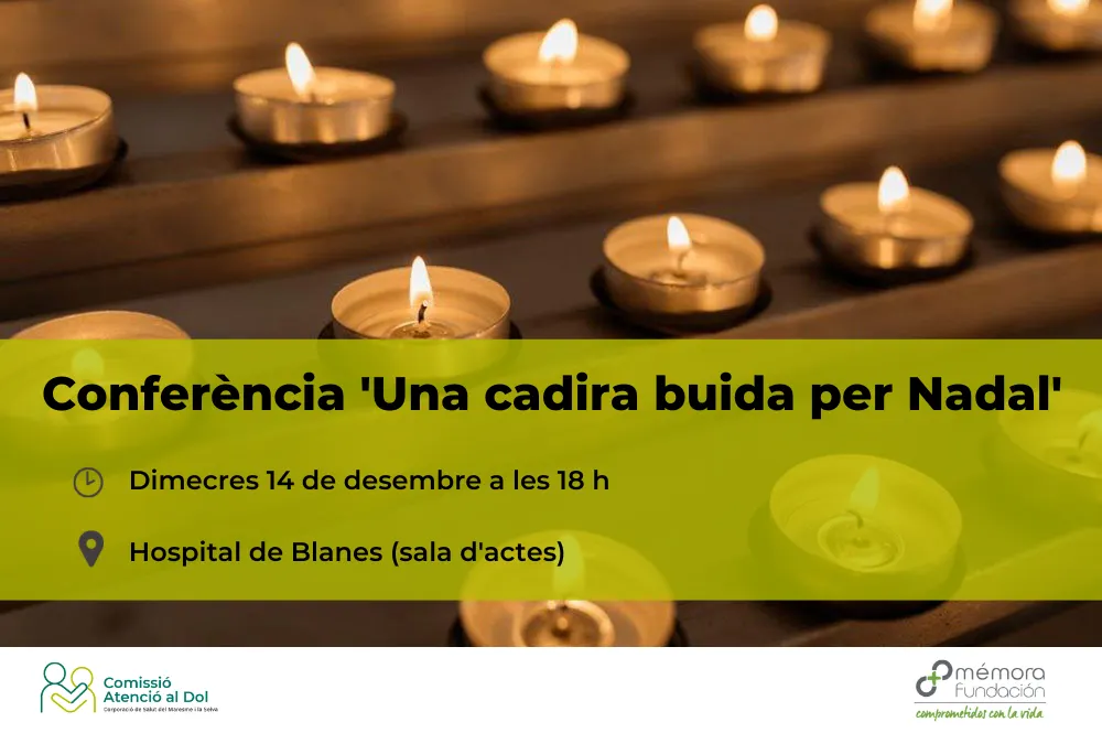 'Una cadira buida per Nadal': Conferència per donar eines a les famílies que es troben en procés de dol