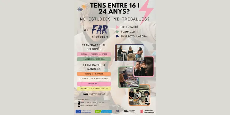 Obertes les inscripcions al programa Noves Oportunitats per a joves d'entre 16 i 24 anys que ni estudien ni treballen