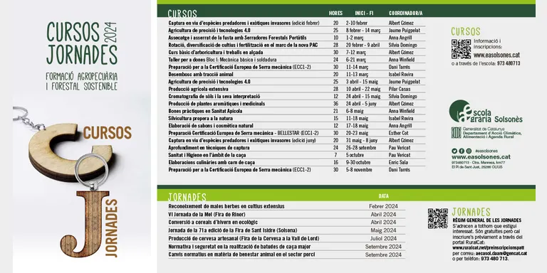 L'Escola Agrària del Solsonès presenta la seva oferta de formació permanent per aquest any, amb una trentena de propostes
