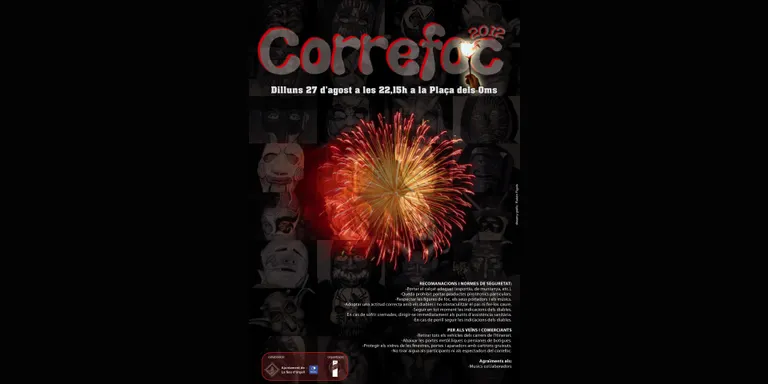 Prova pilot durant el correfoc de la Festa Major per senyalitzar evacuacions