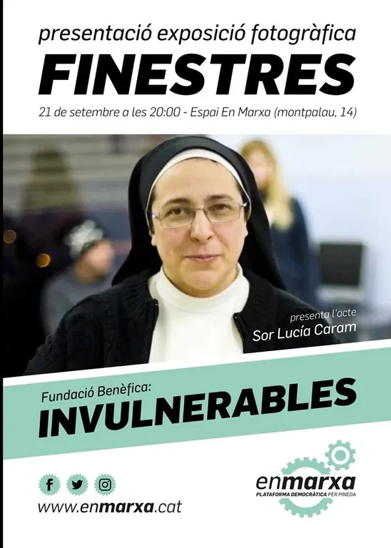 Sor Lucia Caram inaugurarà l'exposició 'Finestres' a benefici de la Fundació Invulnerables