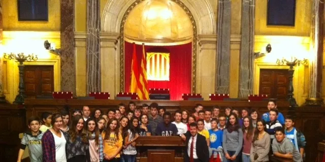 Alumnes de tercer d'ESO de La Salle visiten el Parlament de Catalunya