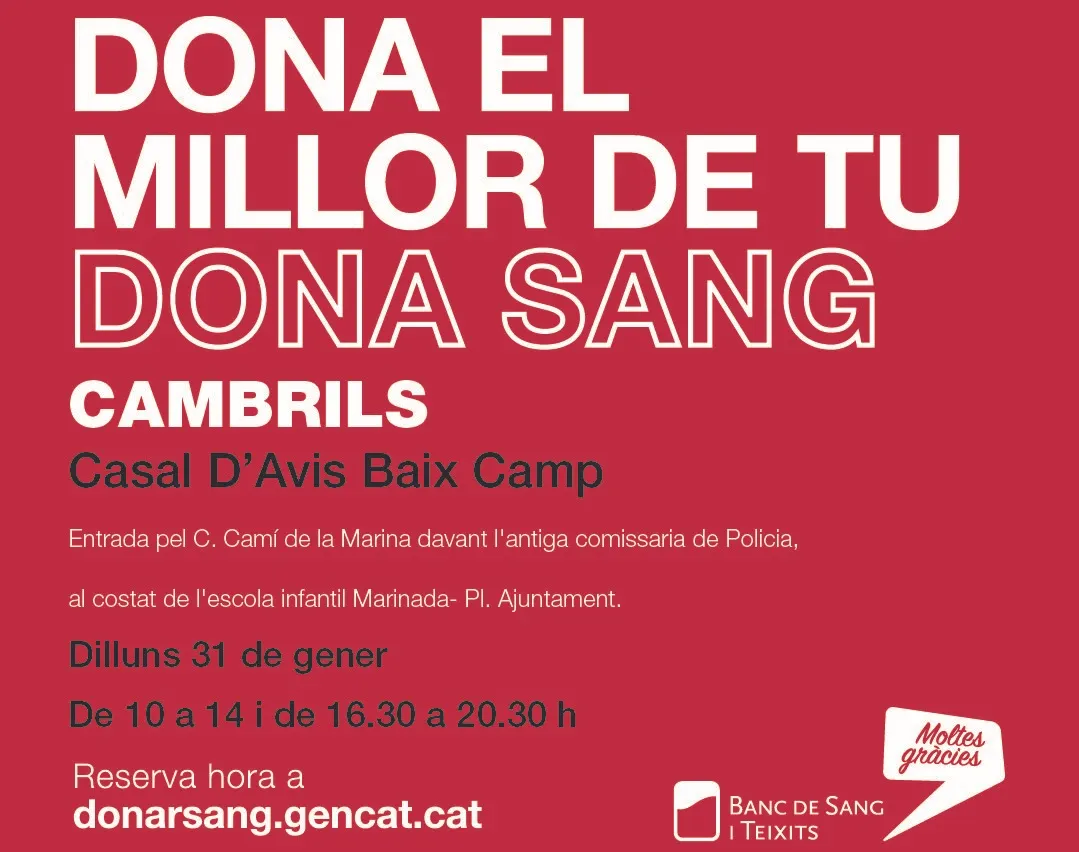 El 14% de les donacions de sang al Baix Camp durant el 2021 es van fer a Cambrils