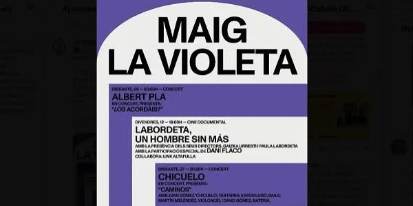 Albert Pla i Chicuelo seran els grans protagonistes de la programació de La Violeta, al maig
