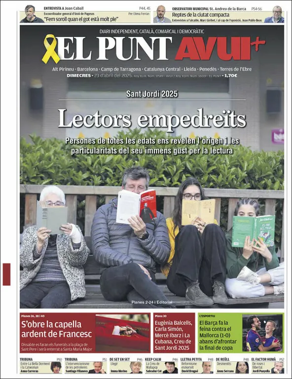 Cop d'ull als diaris d'aquest dimecres 23 d'abril