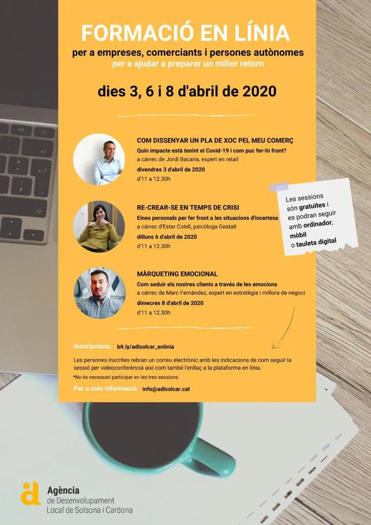 L'Agència de Desenvolupament Local programa formació en línia per ajudar a preparar un millor retorn