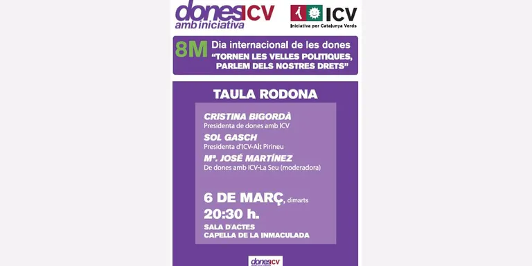 ICV se suma a la celebració del Dia de la Dona a la Seu